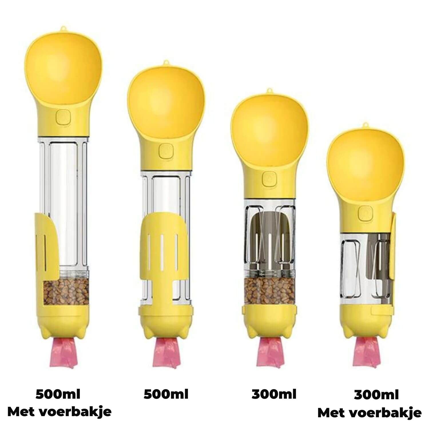 5 in 1 waterfles geel 300ml en 500ml