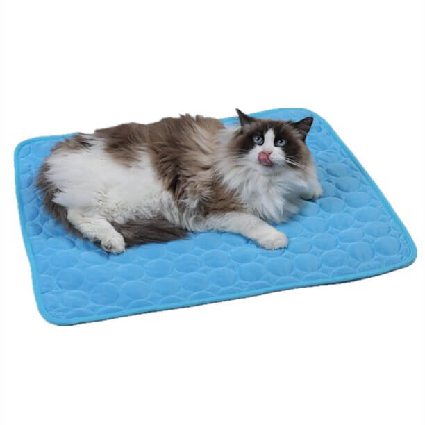 Coolmat Warmte Absorberende Huisdierenmat Blauw voor katten