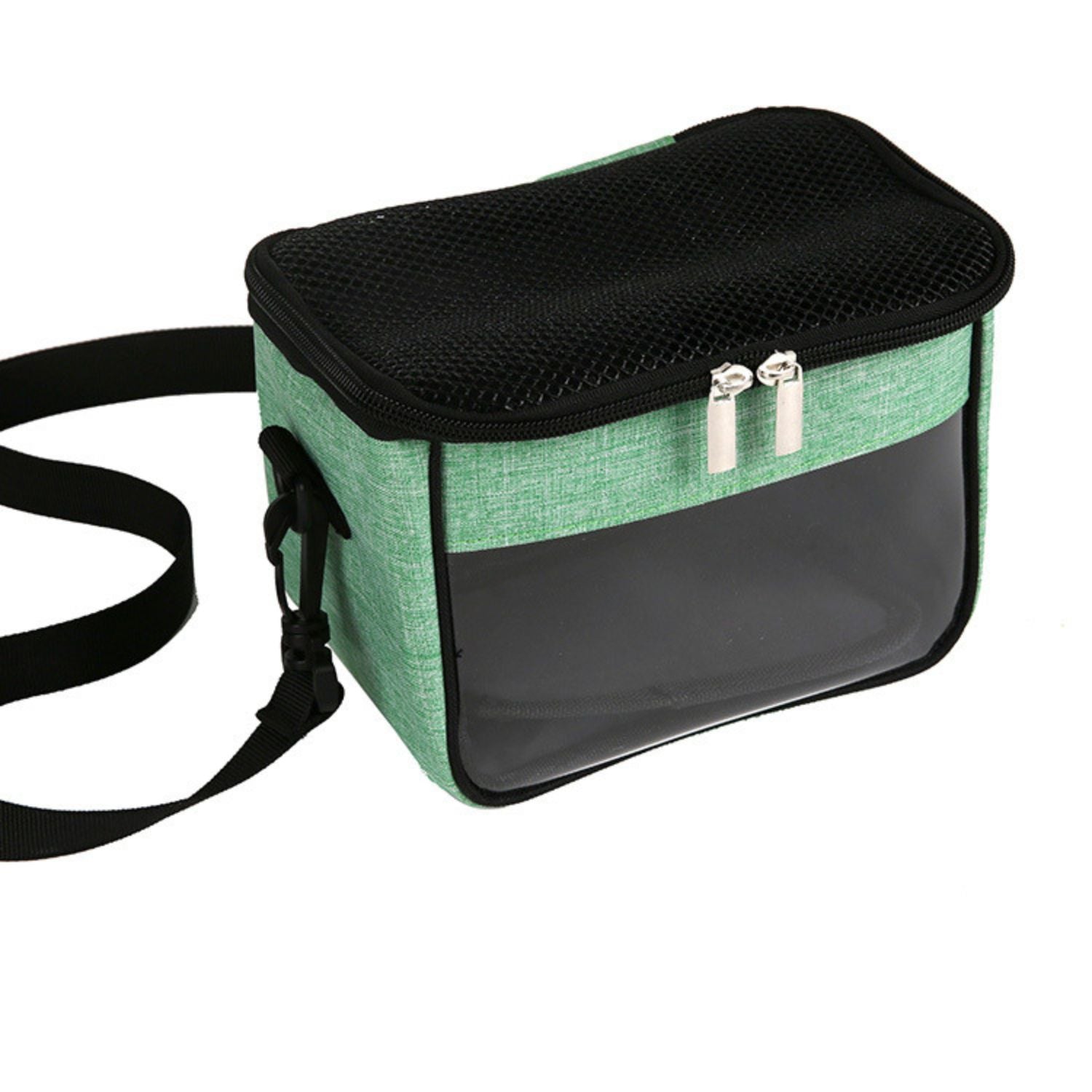 Draagbare Dieren Reiszak groene tas met doorzichtig venster en draagriem