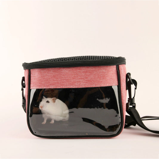 Draagbare Dieren Reiszak roze tas met hamster aan zijkant venster