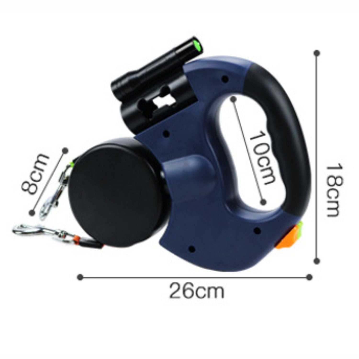 Dubbele hondenriem met comfortabele grip en compact design