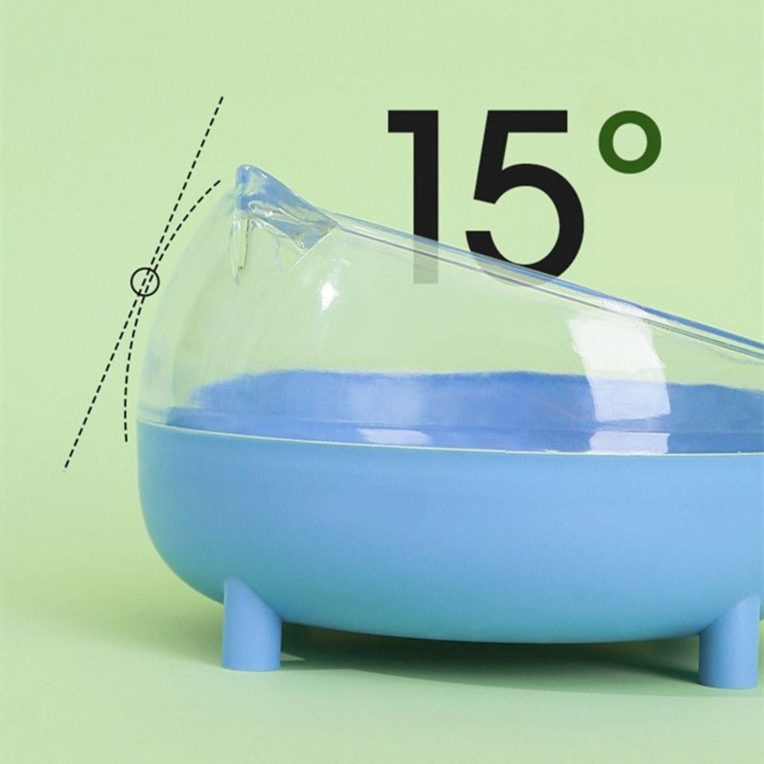 Hamster Antikantel Rijstkom blauwe voerbak met 15 graden hoek