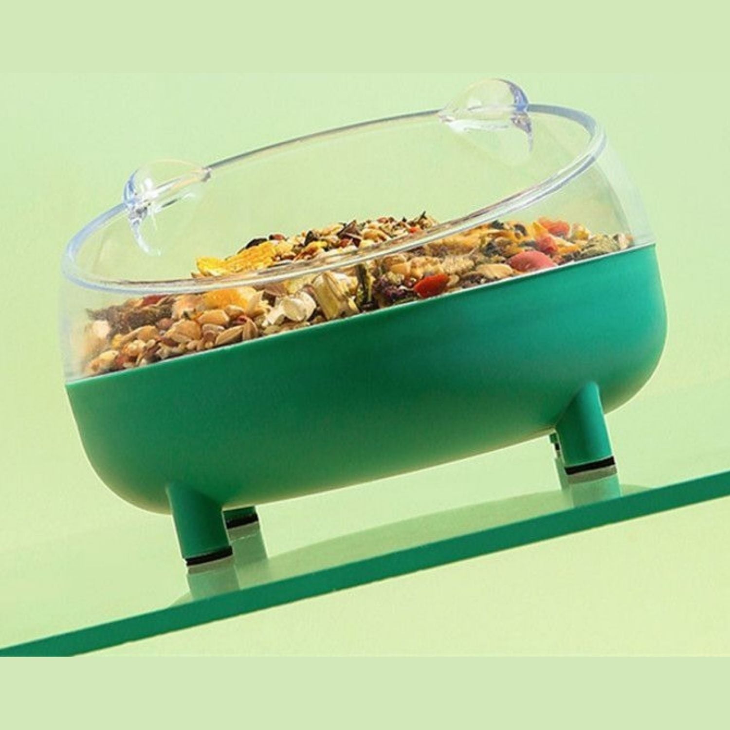 Hamster Antikantel Rijstkom groene voerbak met gemengd voer