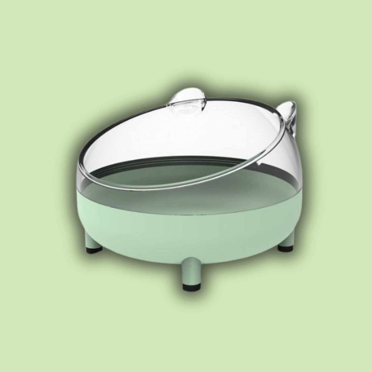 Hamster Antikantel Rijstkom lichtgroene voerbak met transparante deksel