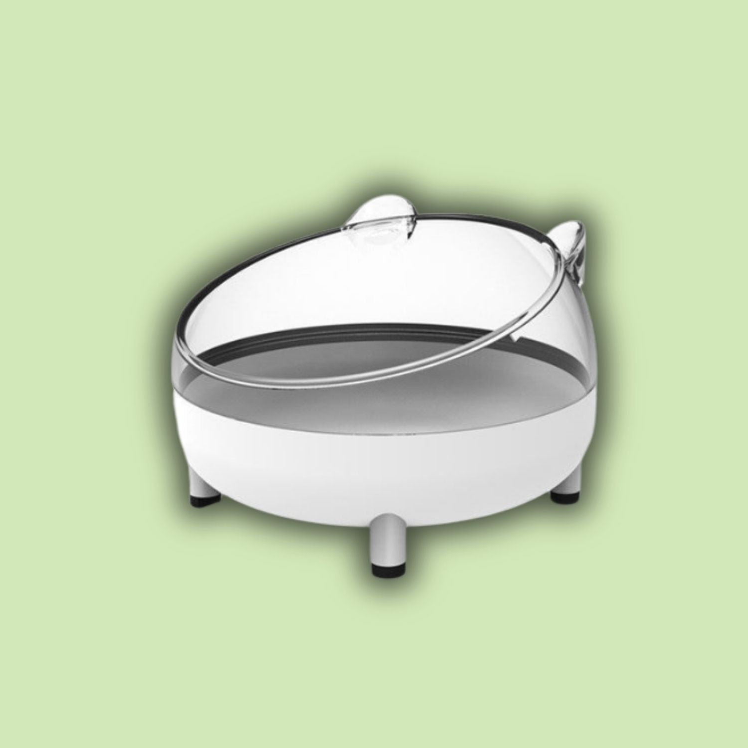 Hamster Antikantel Rijstkom witte voerbak met transparante deksel