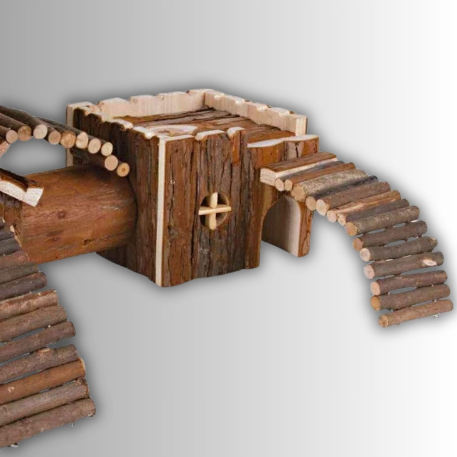 Hamster Schors Kasteel Speelset houten huisje met oprit