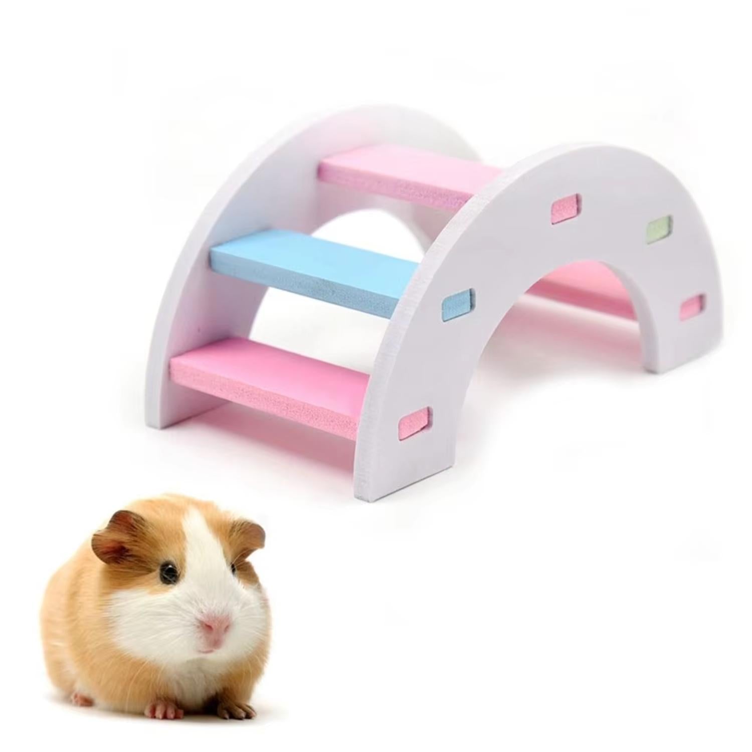 Hamster speelset roze en blauwe brug
