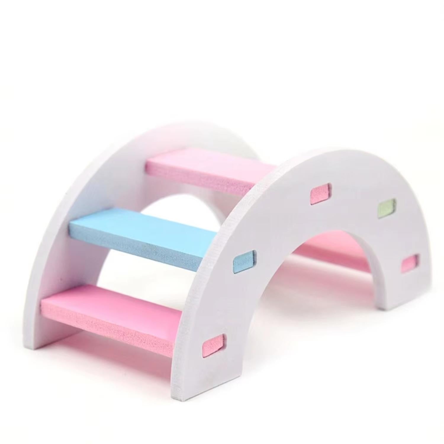 Hamster speelset speelbrug in roze en blauw