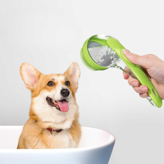 Honden Shampoo Borstel hond in bad met shampoo borstel gebruik