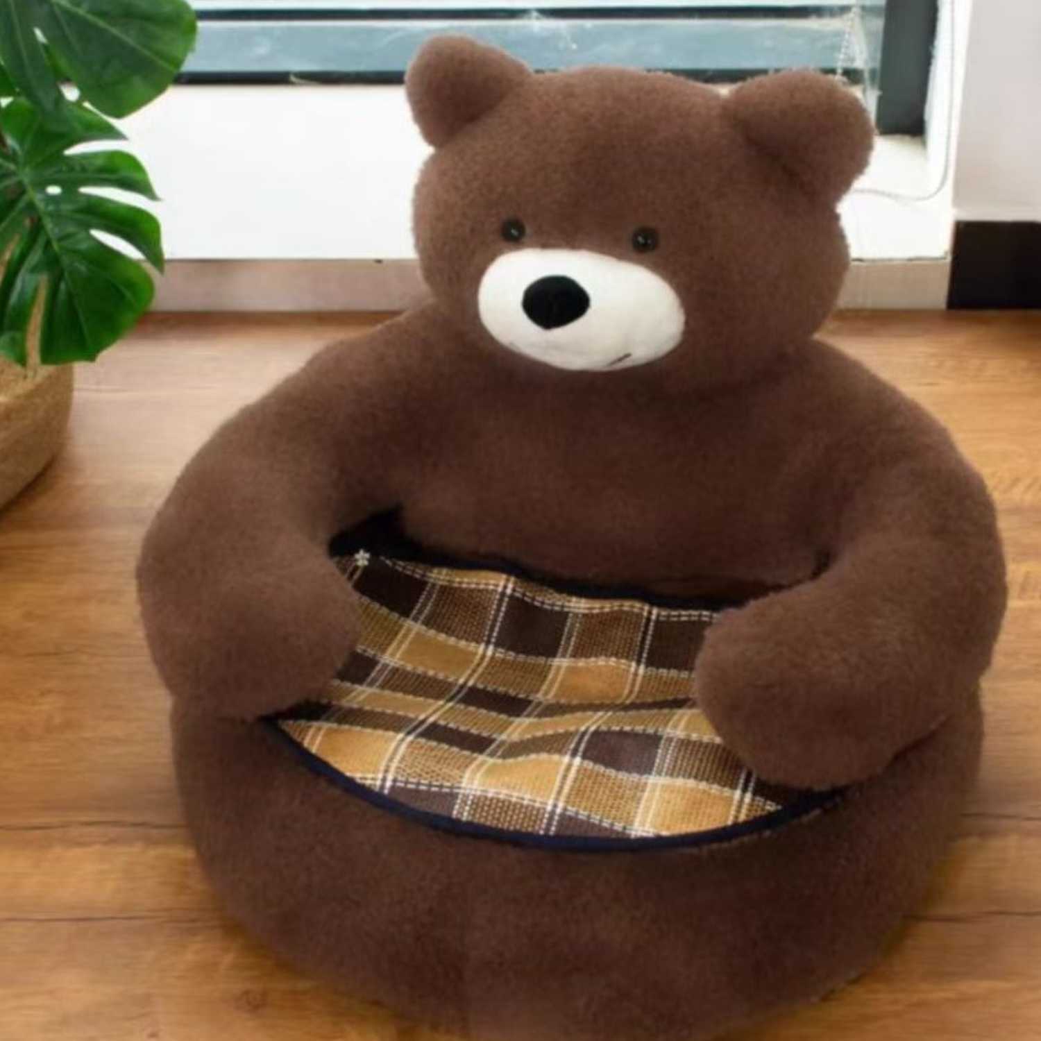 Hondenbed Alle Seizoenen bruin beren hondenbed pluche veilig rustplek