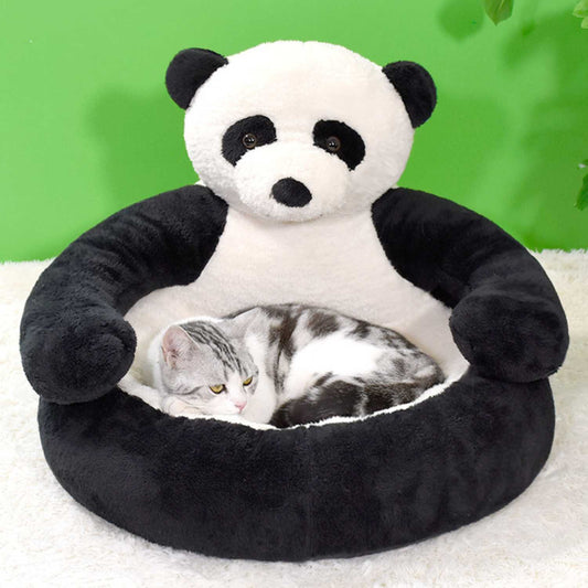 Hondenbed Alle Seizoenen panda hondenbed pluche rond knus ligkussen