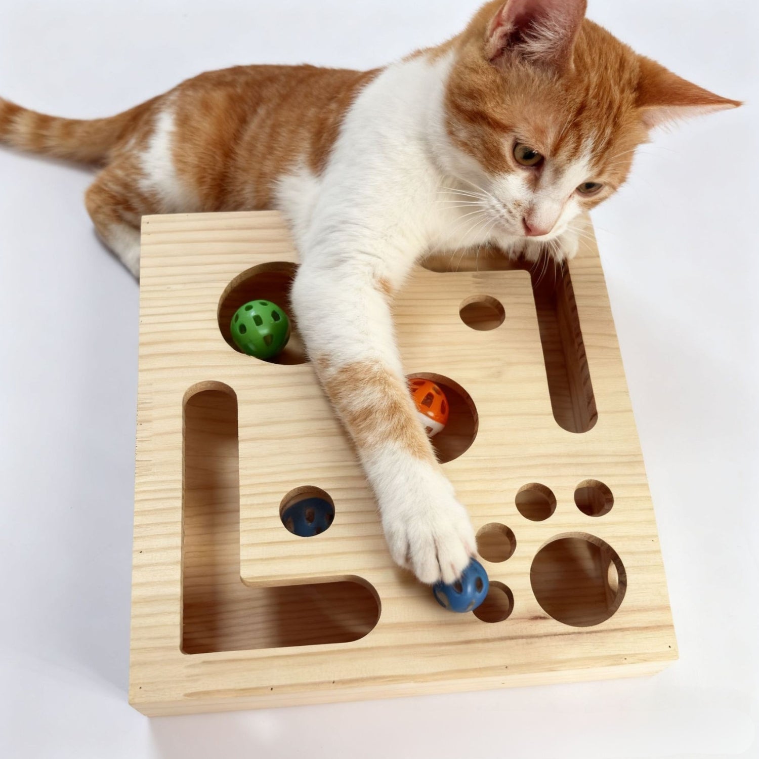 Houten Katten Doolhof Box stressvrije nagelverzorging katten speeldoos nagelvijl puzzel
