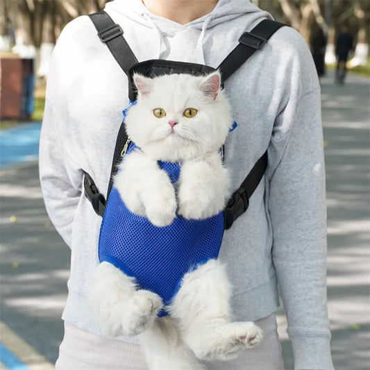 Huisdier Avonturenpakket kat in blauwe draagtas voor comfortabel reizen