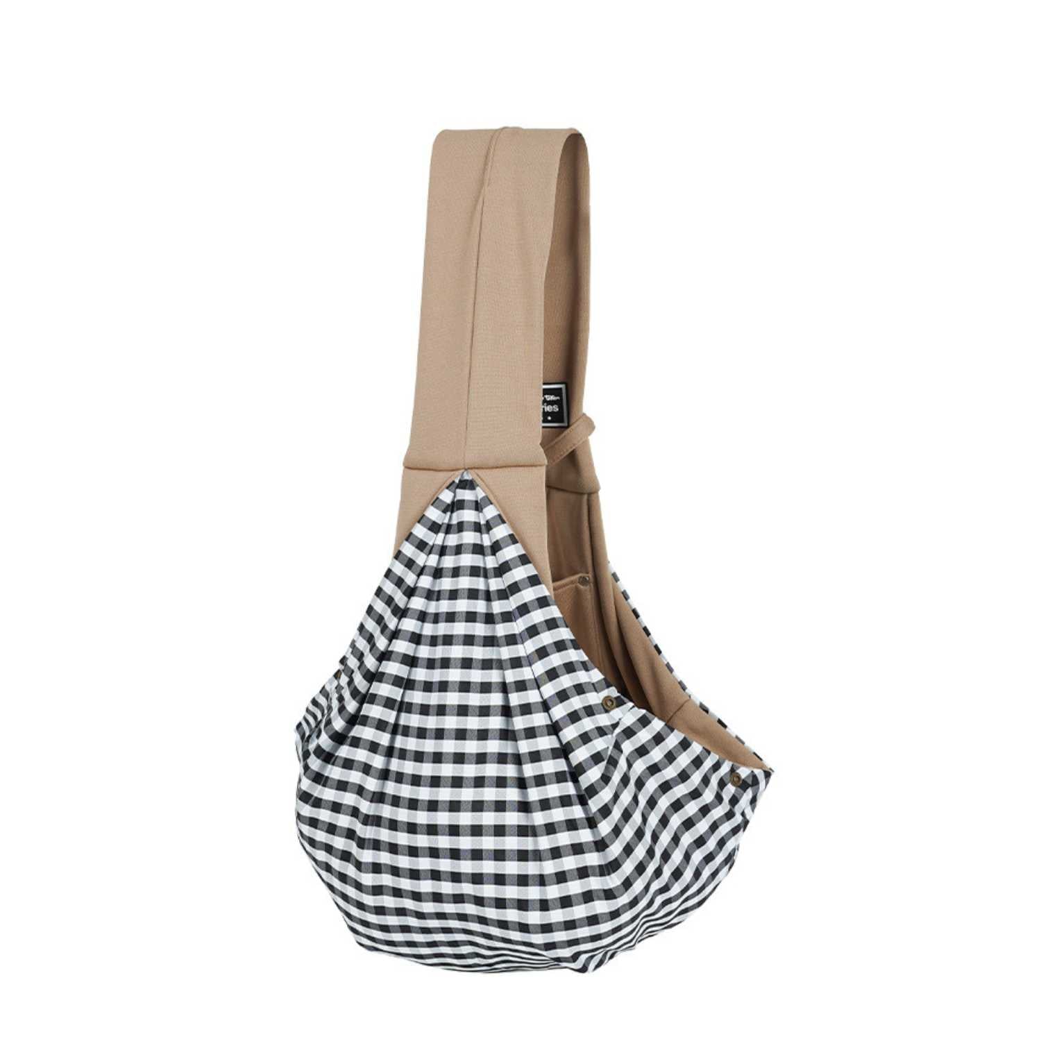 Huisdier Crossbody Tas beige en ruit sling draagtas voor huisdieren