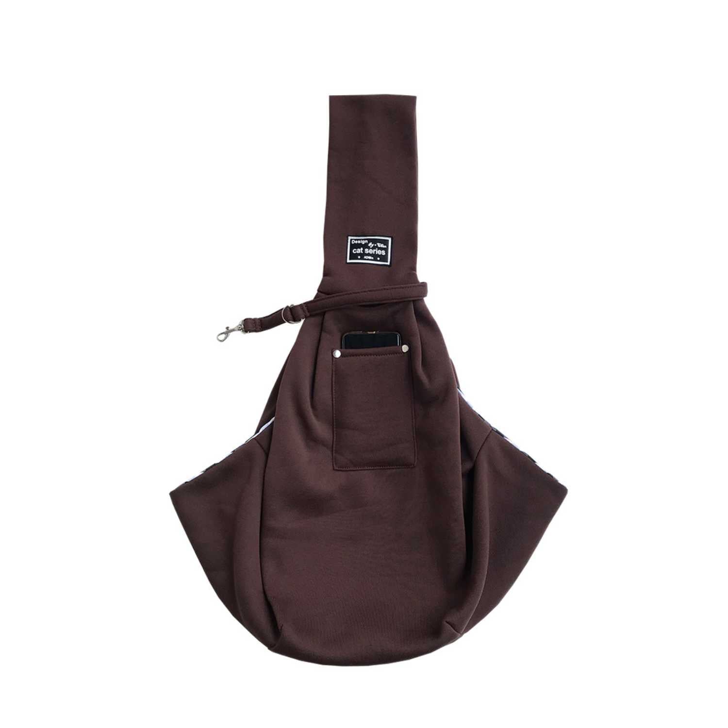 Huisdier Crossbody Tas bruine crossbody sling draagtas met telefoonvak