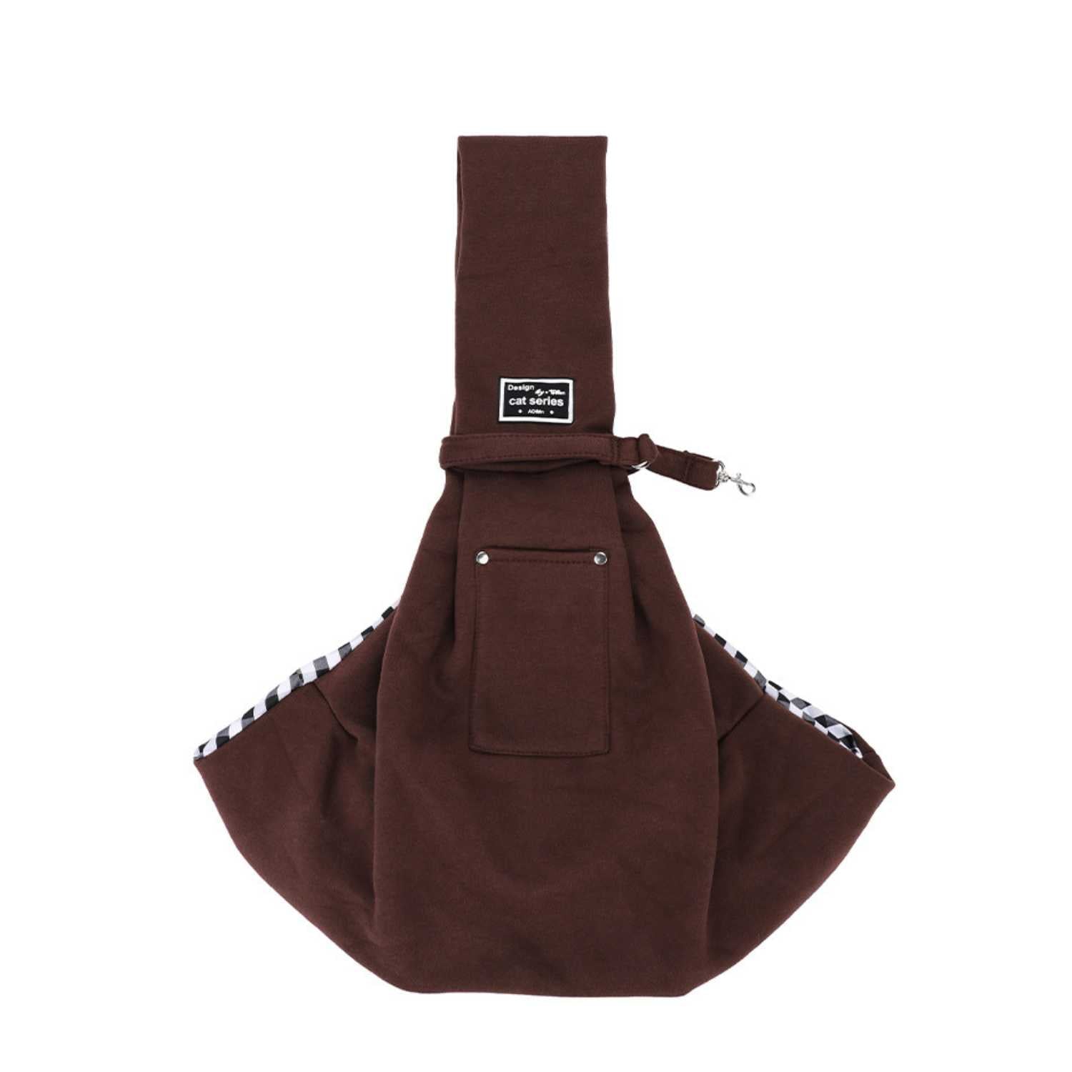 Huisdier Crossbody Tas bruine sling draagtas met voorvak voor huisdieren