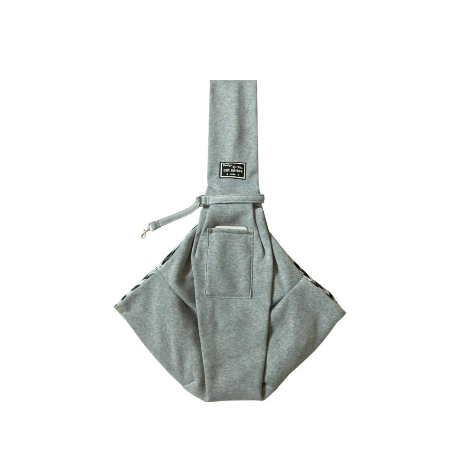 Huisdier Crossbody Tas lichtgrijze sling draagtas voor kleine huisdieren