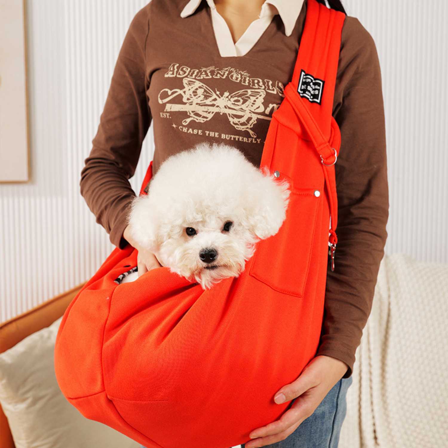 Huisdier Crossbody Tas rode sling draagtas voor kleine hond comfortabel ontwerp