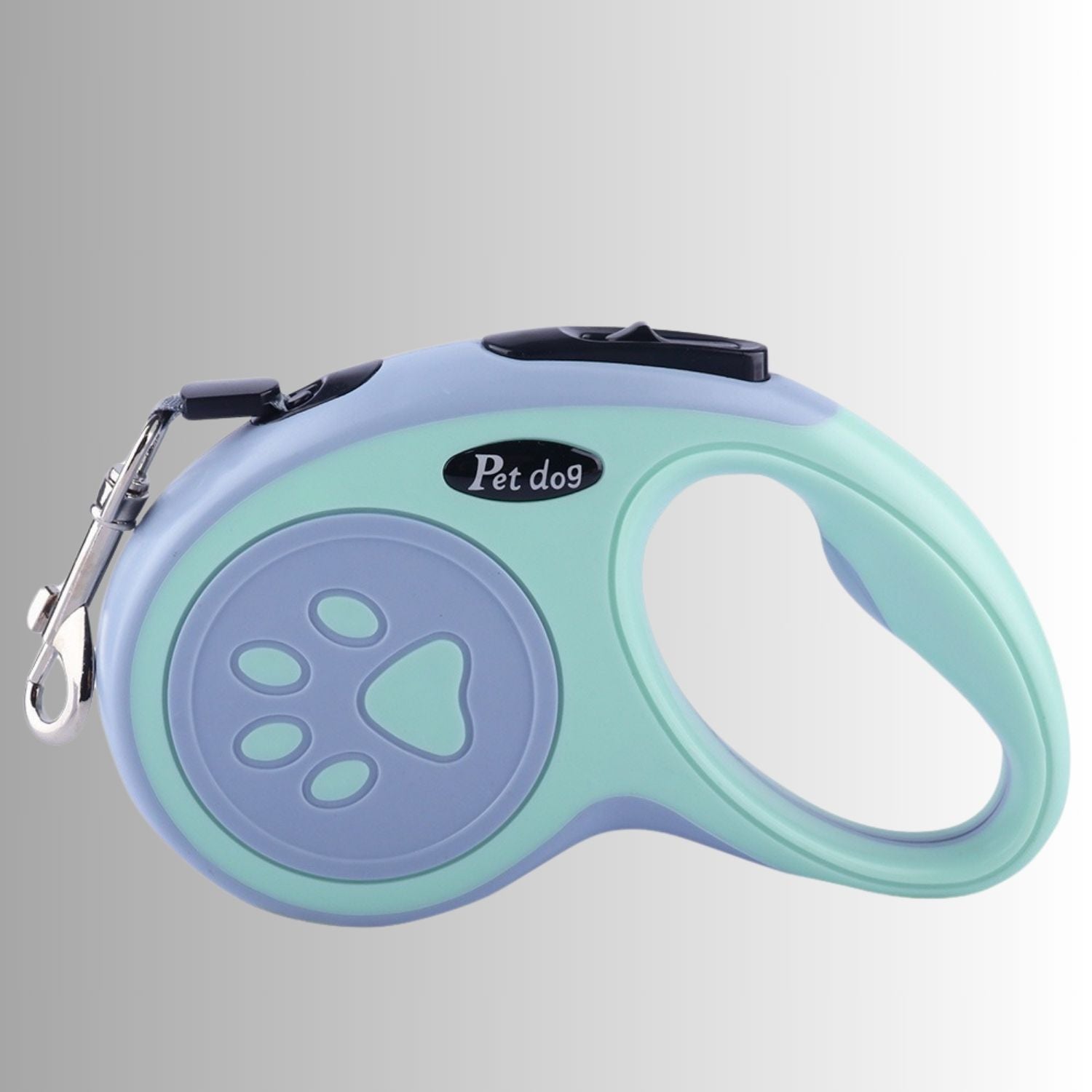 Inklapbare Hondenlijn mintgroene hondenriem met pootafdruk logo