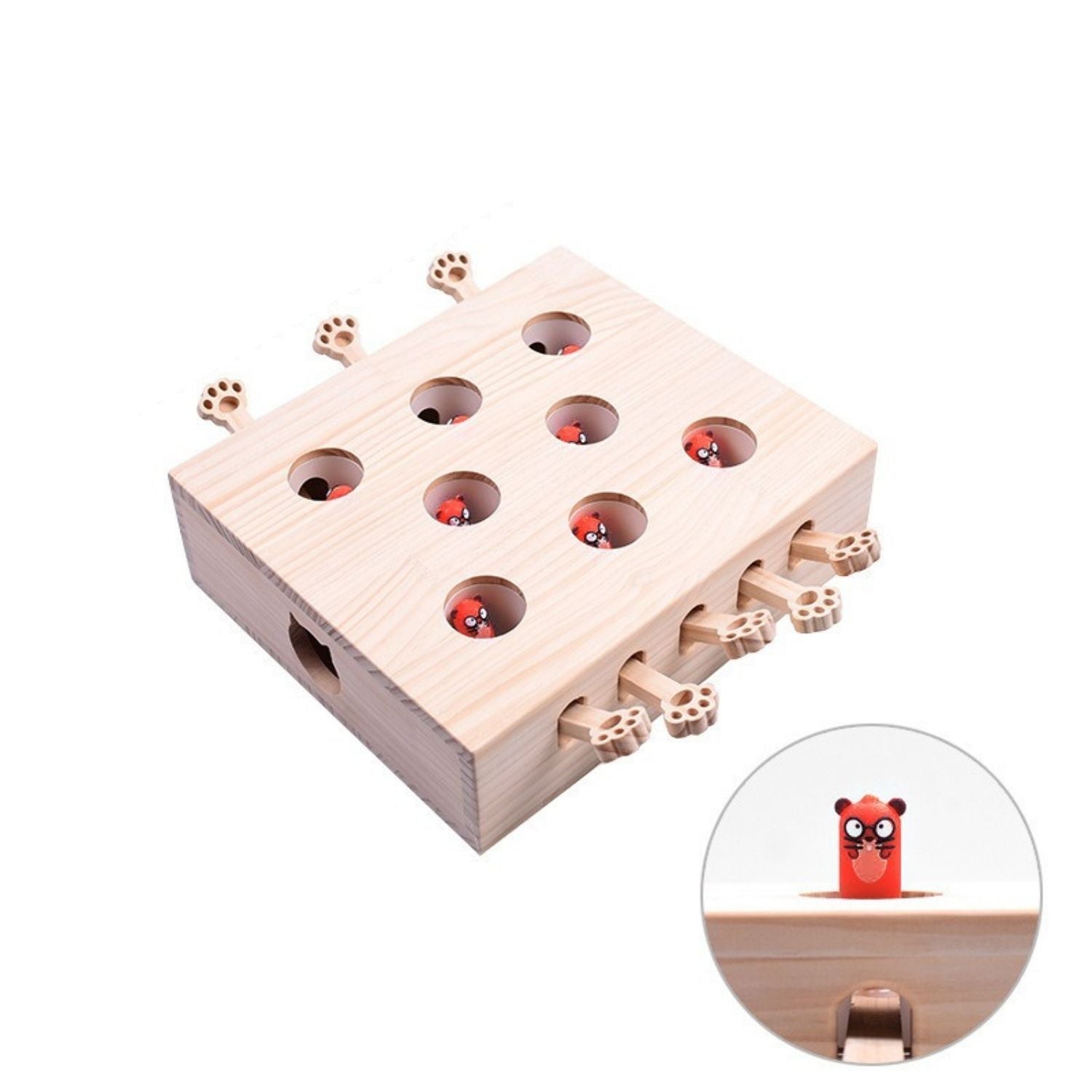 Interactief Kat Speelgoed kat speelt met houten speelblok