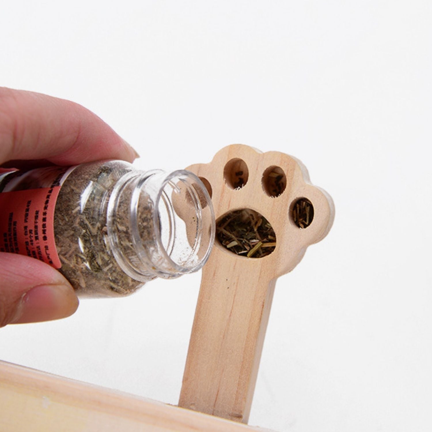 Interactief Kat Speelgoed kattenkruid in vulbare hout poot