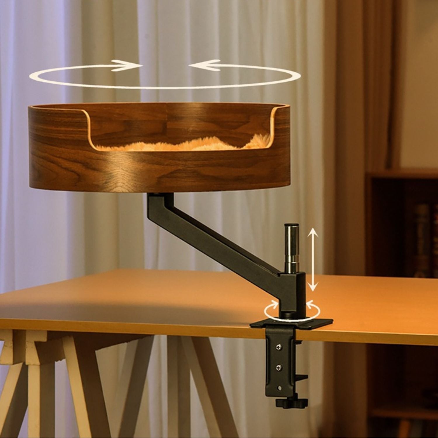 Kattenbed Bureau Verstelbaar hangend bed met kat