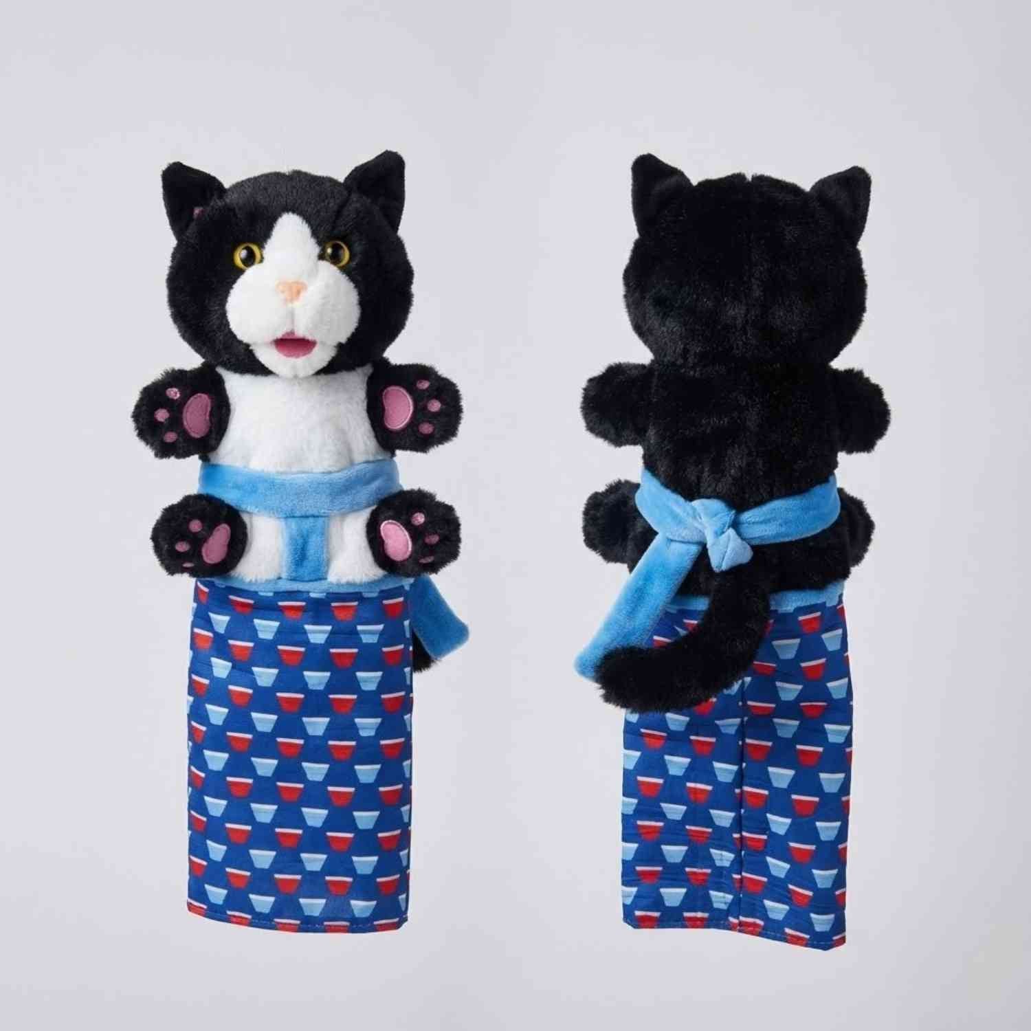 Kattenhandschoen Pop Speelset kattenpop handschoen productfoto voor en achteraanzicht