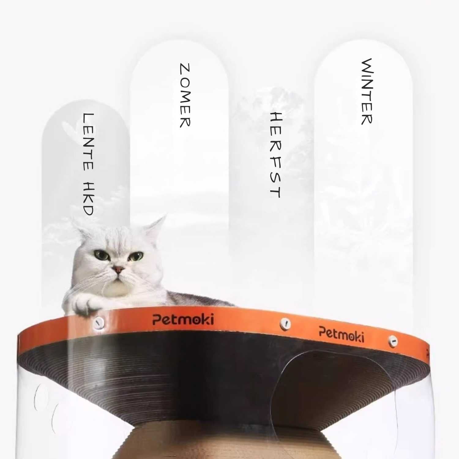 Kattenhuis Tunnel Speelplezier katten krabmeubel luxe design bovenaanzicht