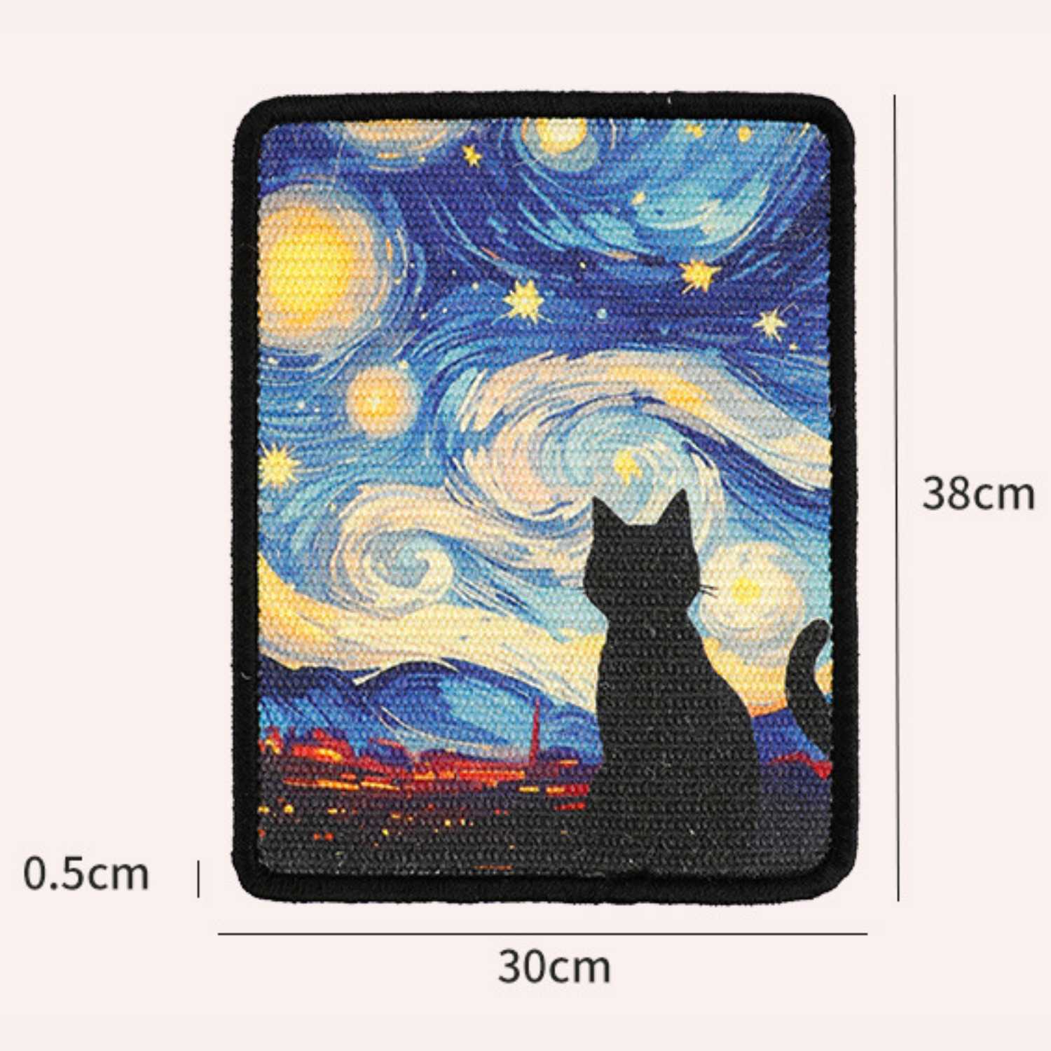Kattenkrabmat Sisal sterrennacht met kat afmetingen