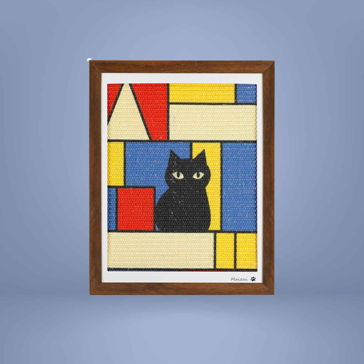 Kattenkrabplank 3d frame mondriaan stijl met kat