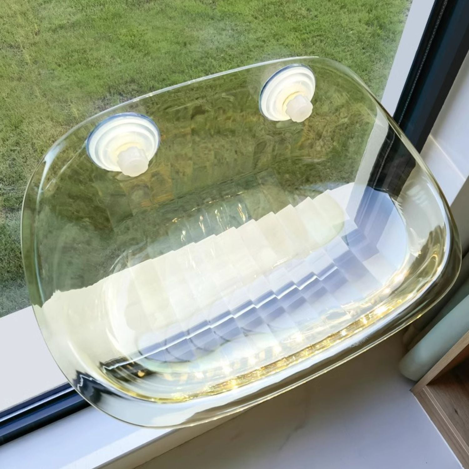 Kattenraam Hangmat doorzichtig met grijze kat