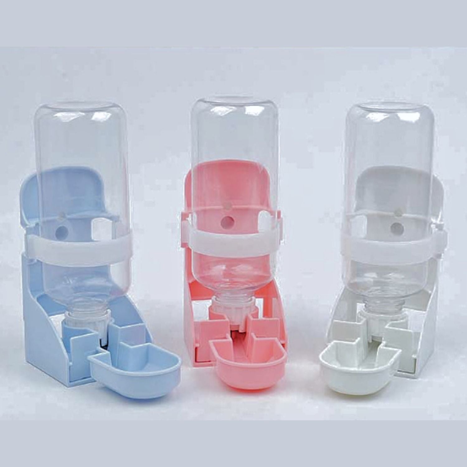 Kleine Dieren Waterbak roze blauw en wit dispenser set