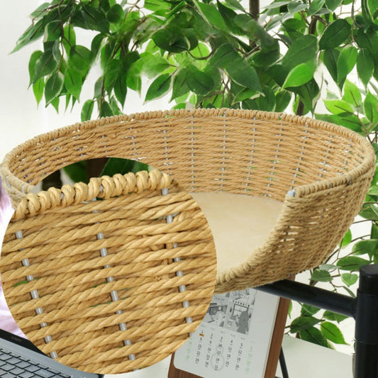 Klimboom Kat Meubel natuurlijk wicker met kussen