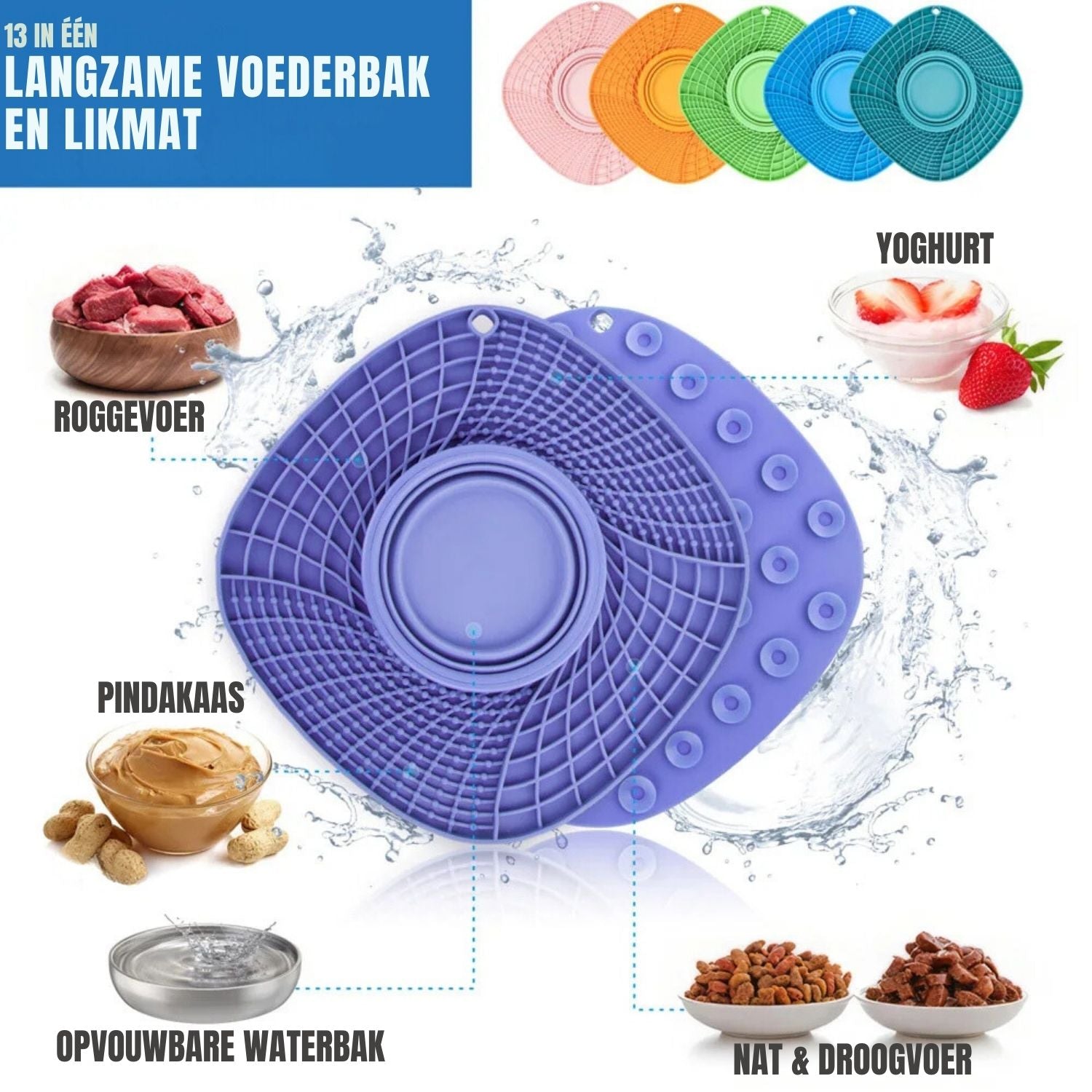 Langzame invoer Hondenmat verschillende voedingsopties op mat