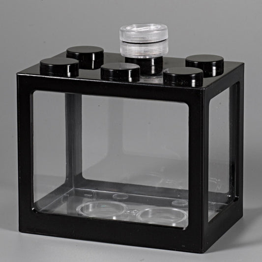 Mini Eco aquarium zwart mini aquarium met transparante panelen