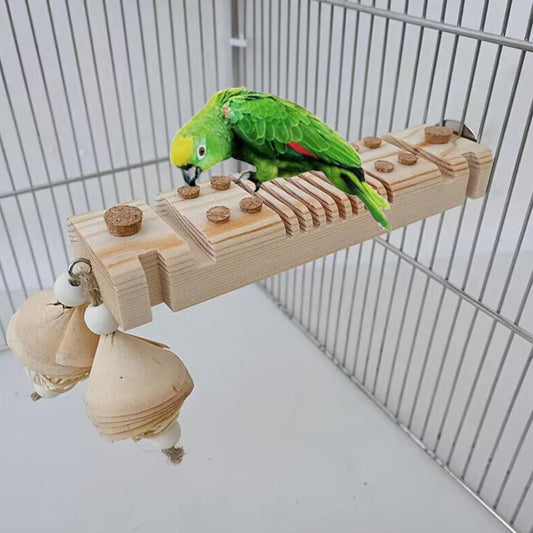 Natuurlijk Houten Vogel Kauwspeelgoed vogel op houten speelgoed met bellen