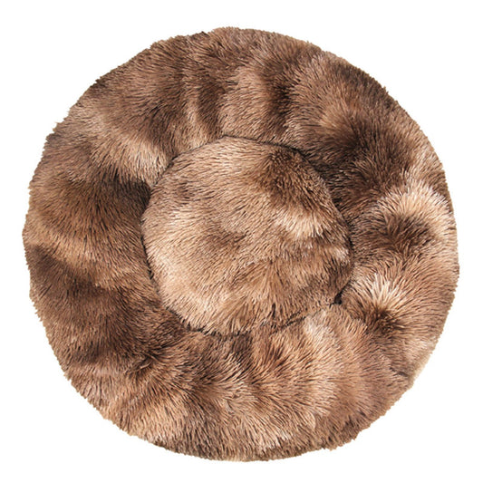 Pluche Rond Huisdierenhuis bruin stijlvol pluche bed voor huisdieren comfort