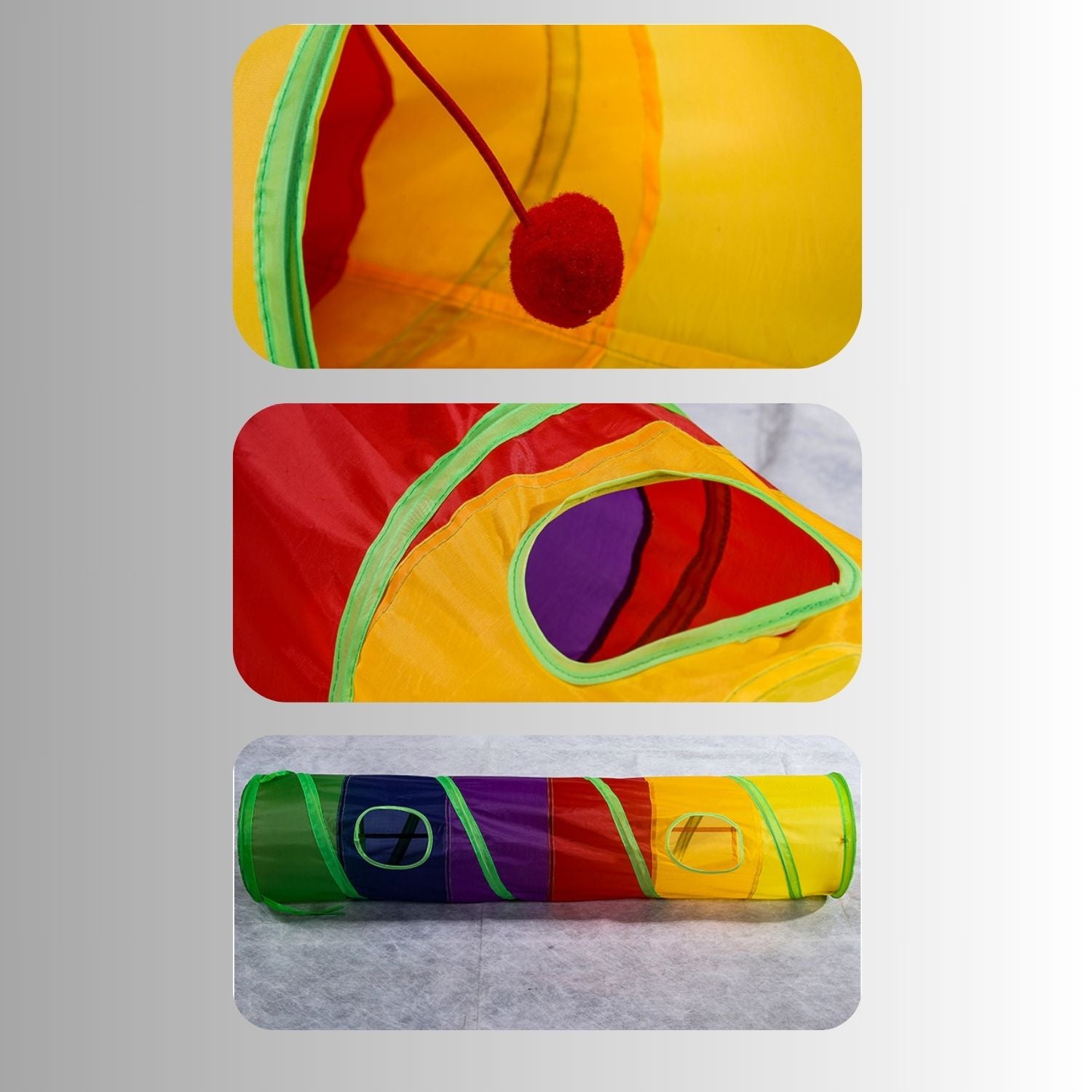 Regenboog Katten Tunnel dichtbij details van openingen en binnenkant