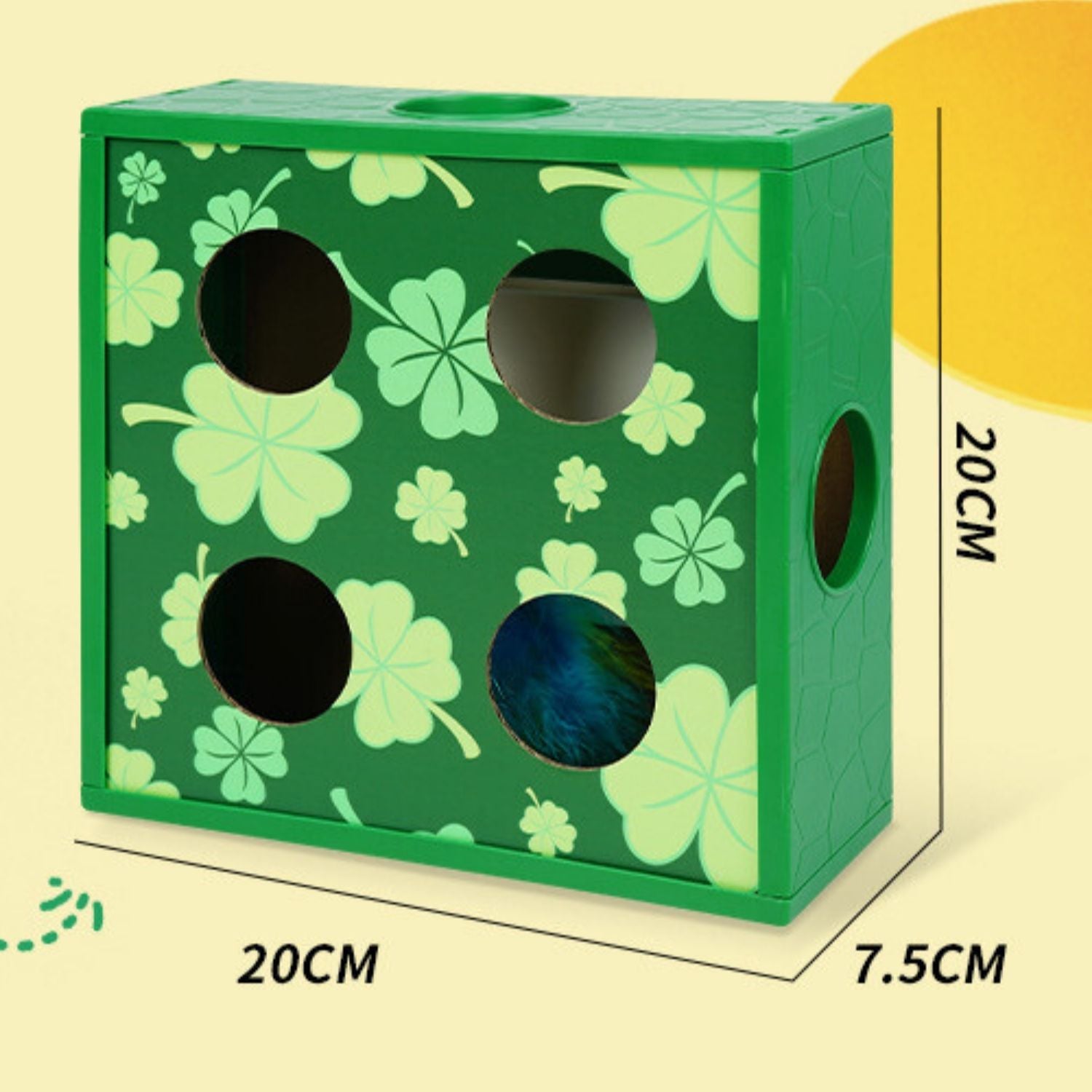 Slimme Kaasdoos Kat Speelgoed groene doos met klavertjes vorm