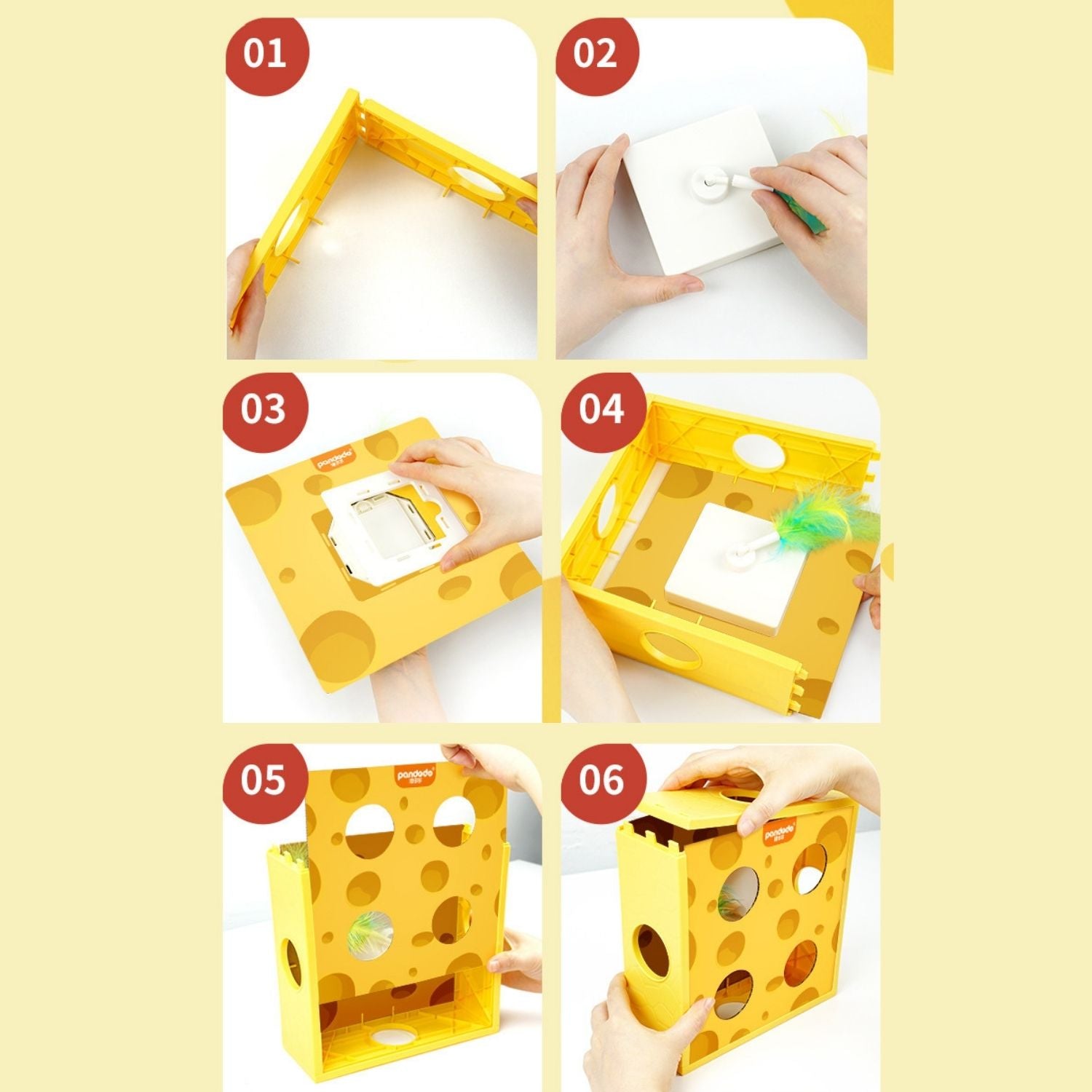 Slimme Kaasdoos Kat Speelgoed montage stappen voor het opzetten