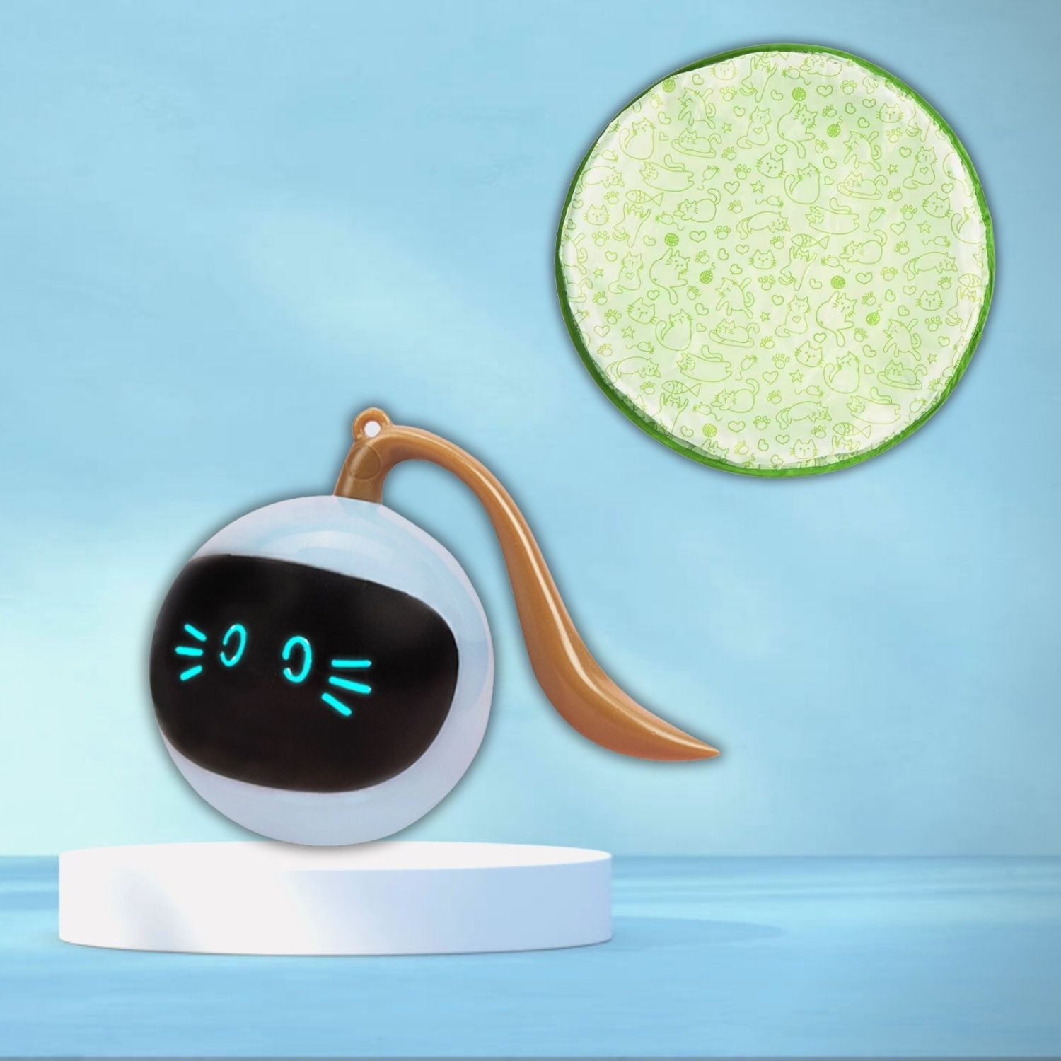 Slimme Plagenbal speelbal met groene mat voor huisdieren