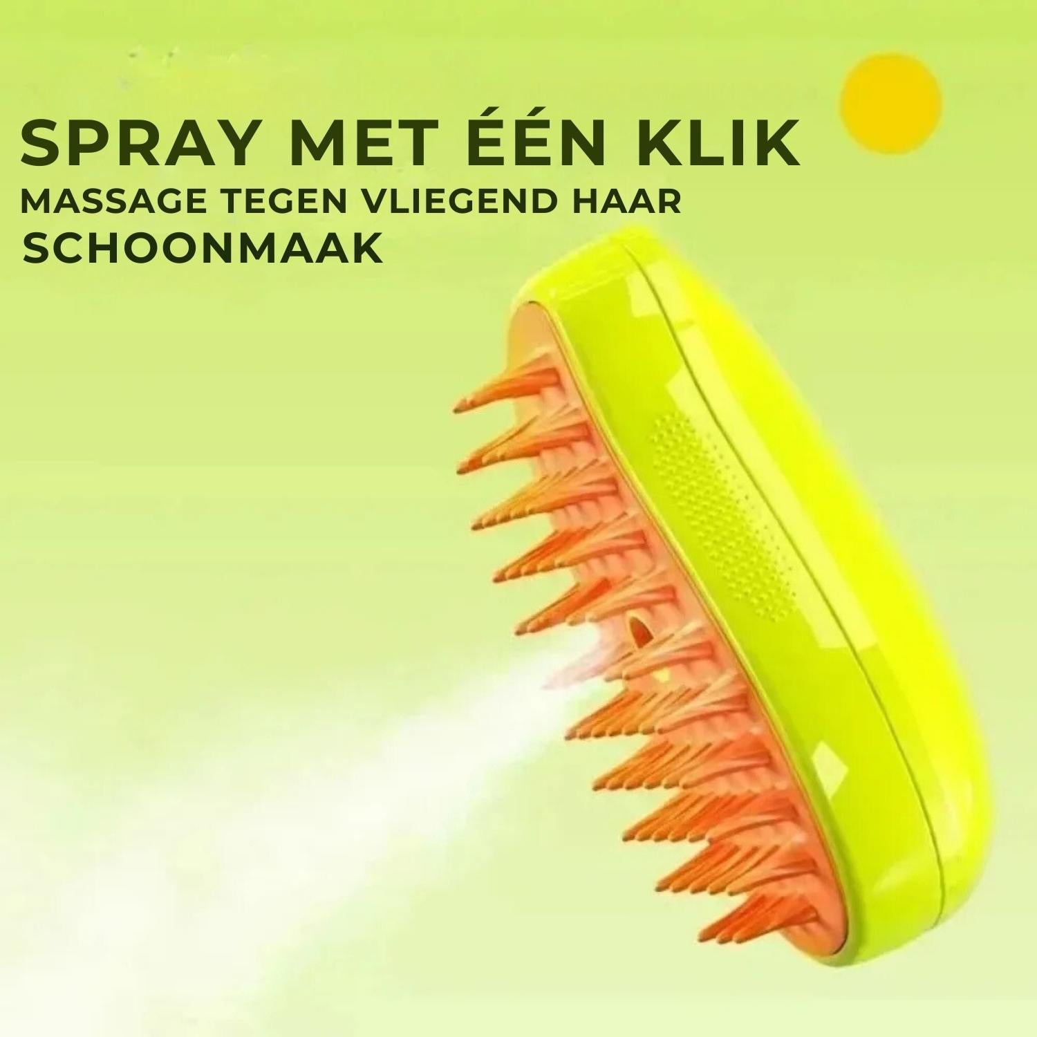 Stoom Kattenborstel met Geel Groene Tinten
