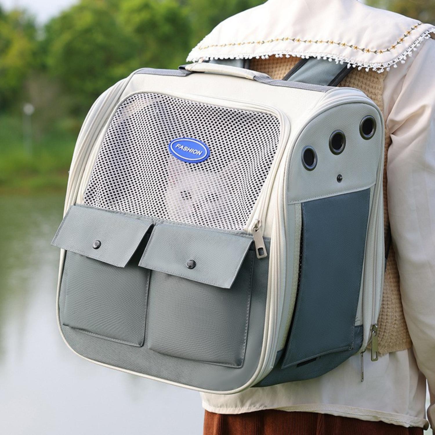 Transparante Kat Rugzak kat rugzak grijs met voorzakken