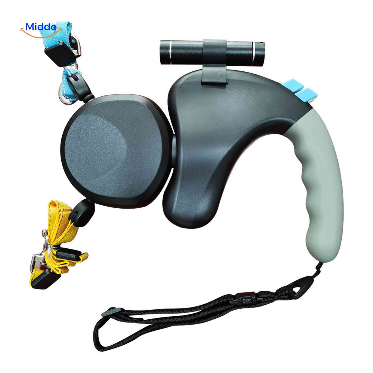 TweeTrek Hondenriem sterke twee lijn handgreep www.middo.nl