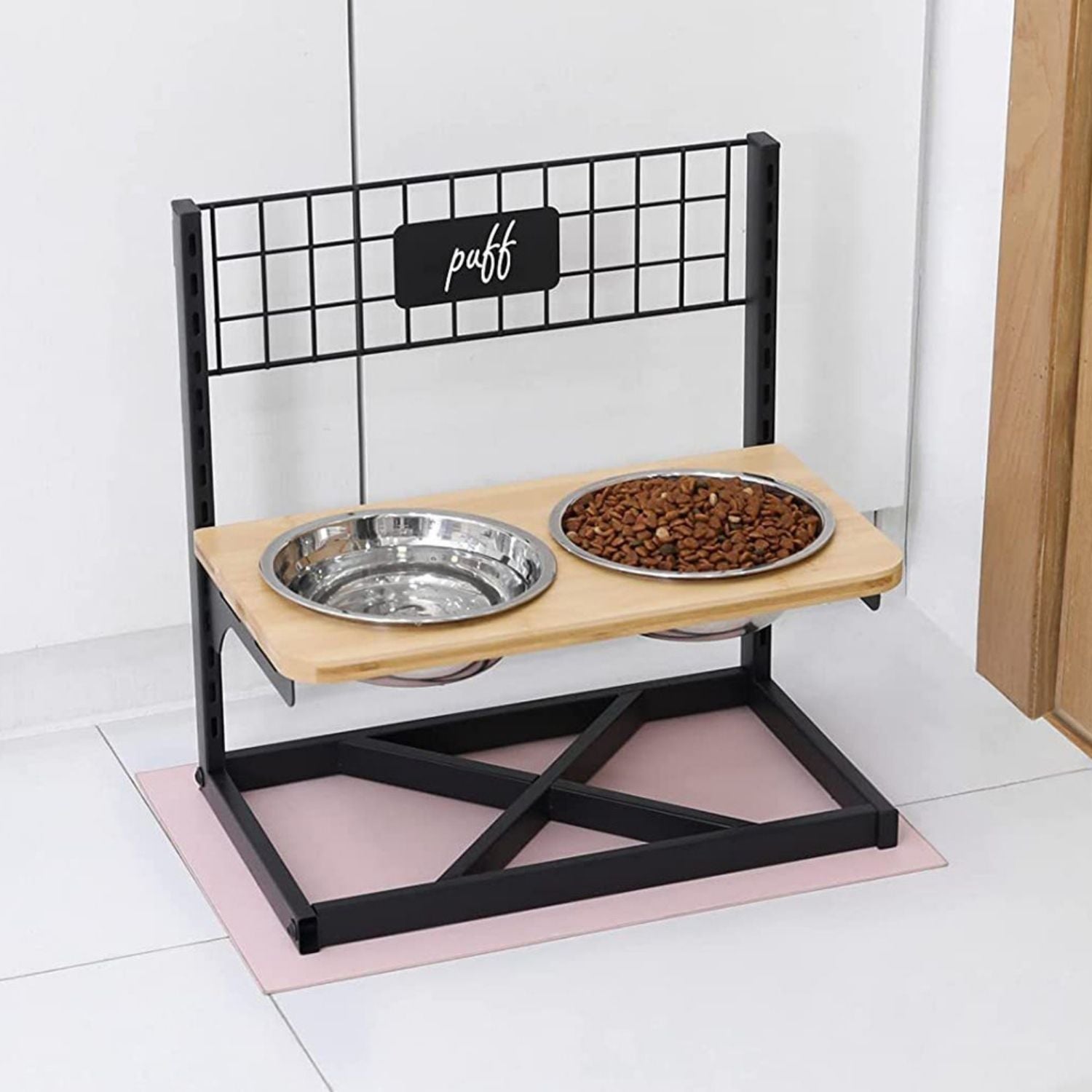 Verhoogde Hondenbak hoogte verstelbare voederstandaard met voerbakken voor kleine en grote honden