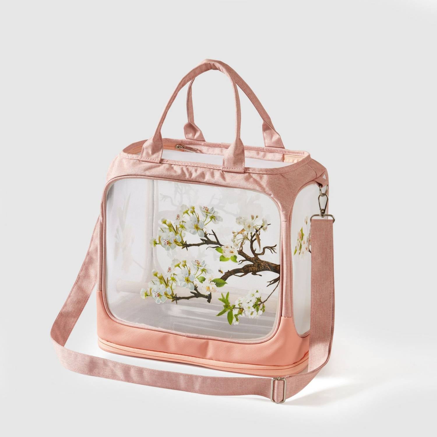 Vouwbare Vogeltas roze bloemen