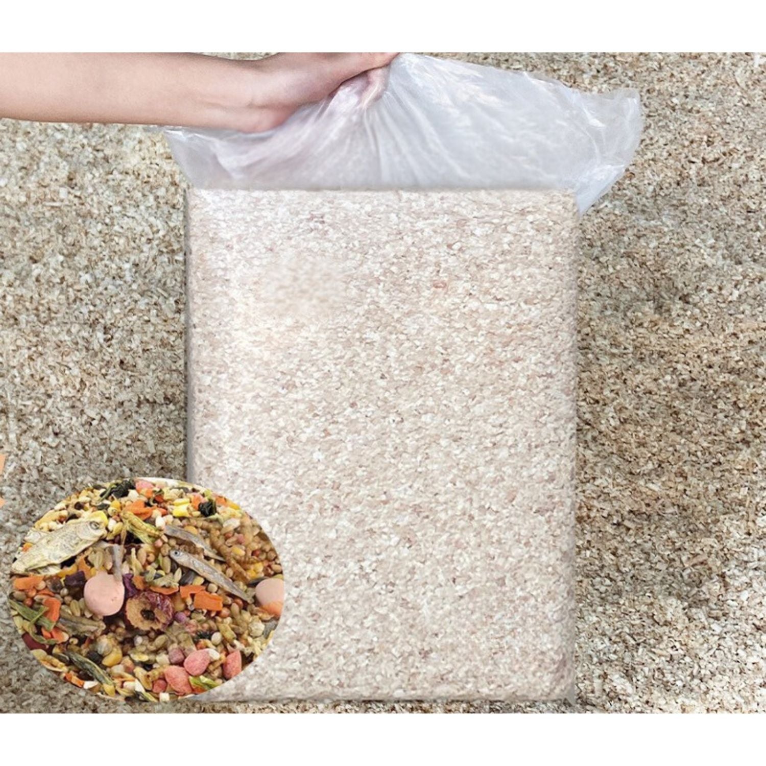 Zachte Houtchips bovenaanzicht