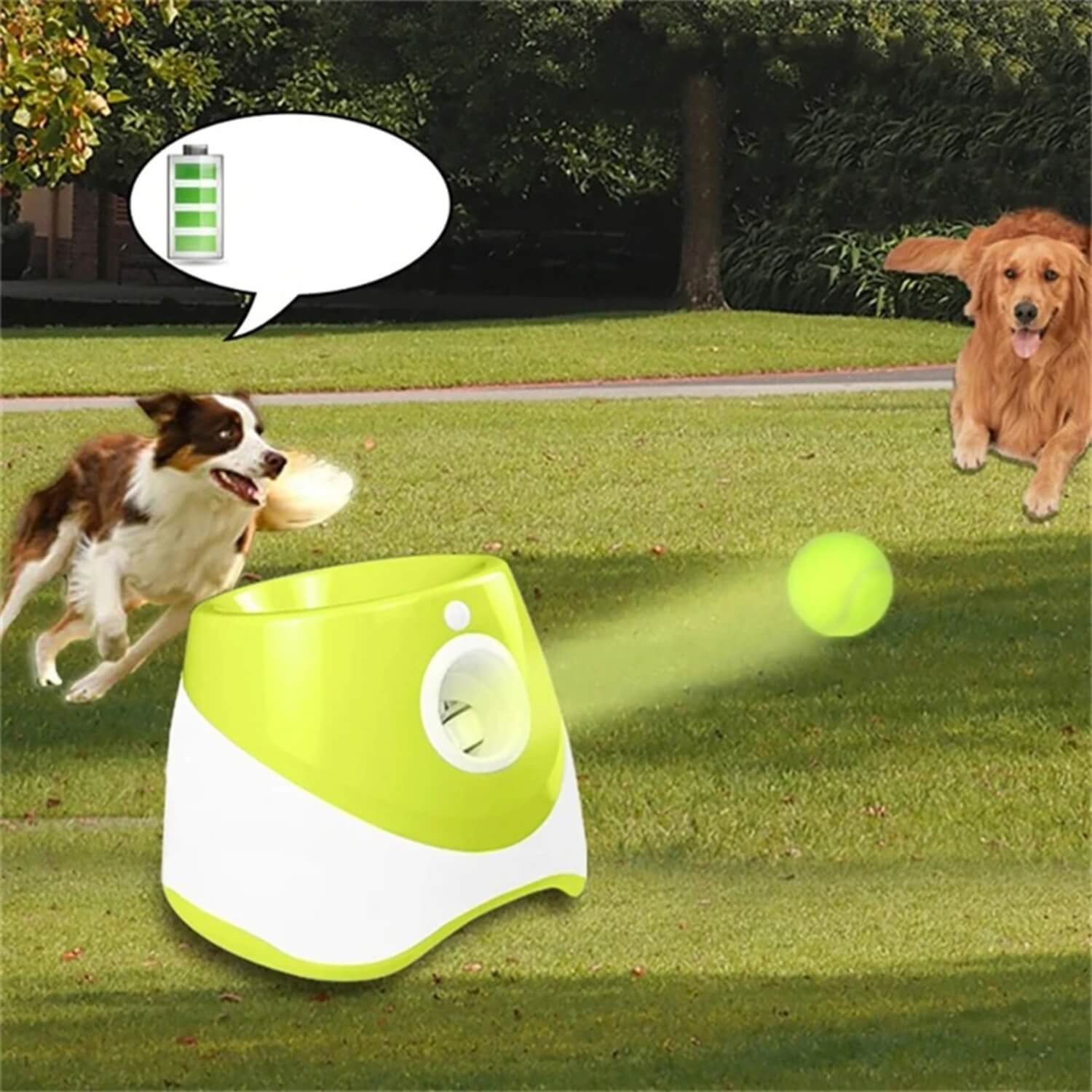 automatische hondenbal werper groene hond halen