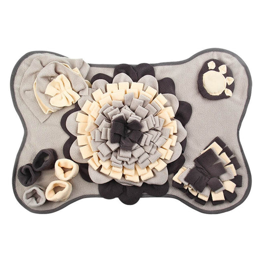 botvormig snuffelkleed grey black pattern