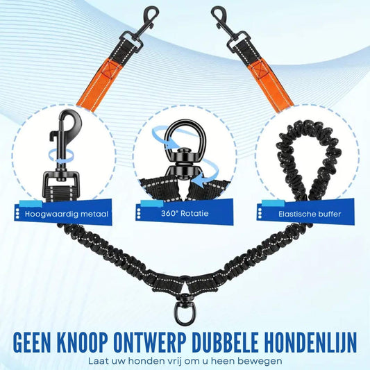 Dubbele hondenriem functies